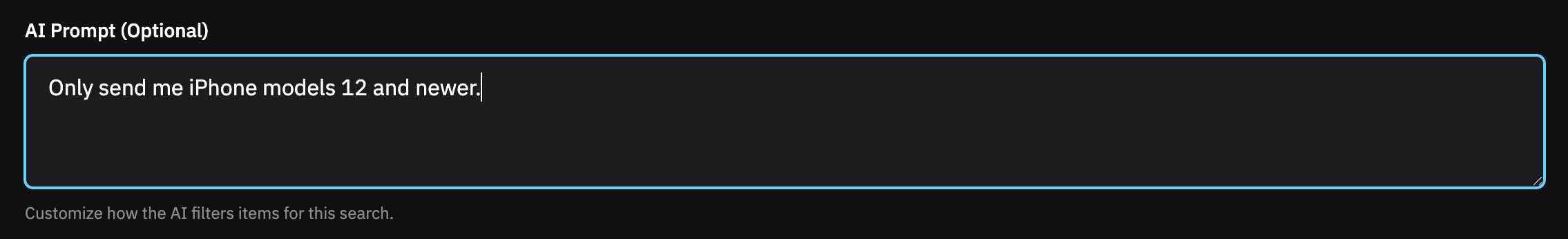 AI prompt input field