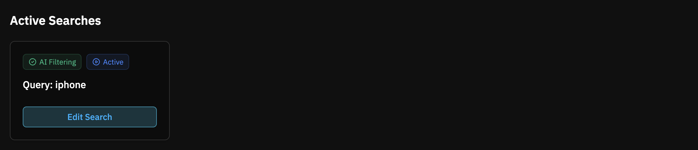 Active search with edit option